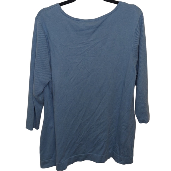 NWOT ✨Chico’s Women's Blue Oversized Cashmere Blend Sweater Size 2X (L)💙 - Picture 2 of 12